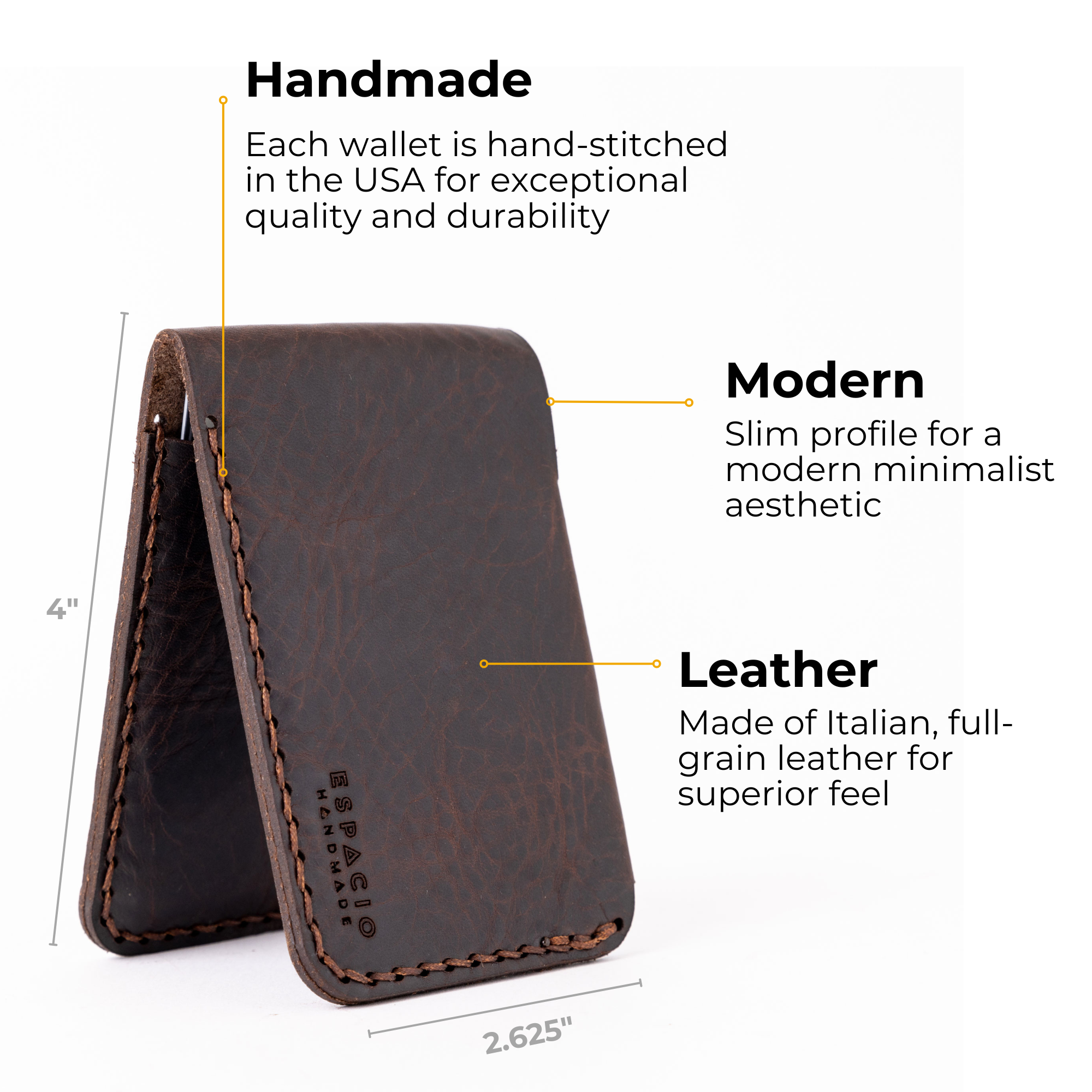 Bandera Folded 2-Pocket Leather Wallet