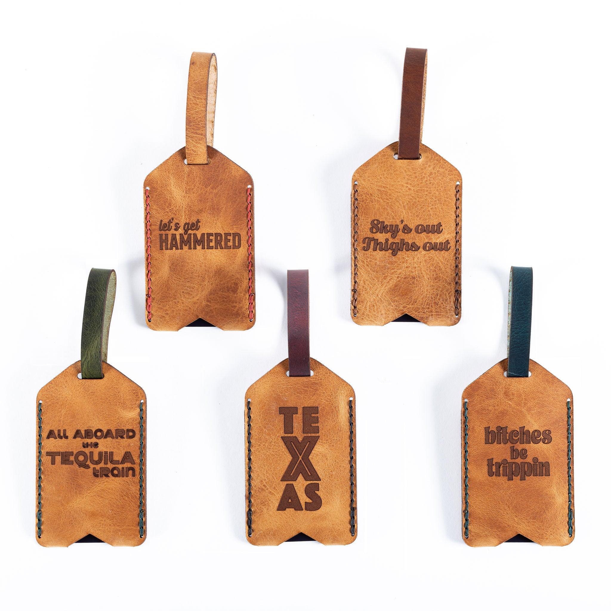 Restrained Whimsy Inspiring Leather Luggage Tags