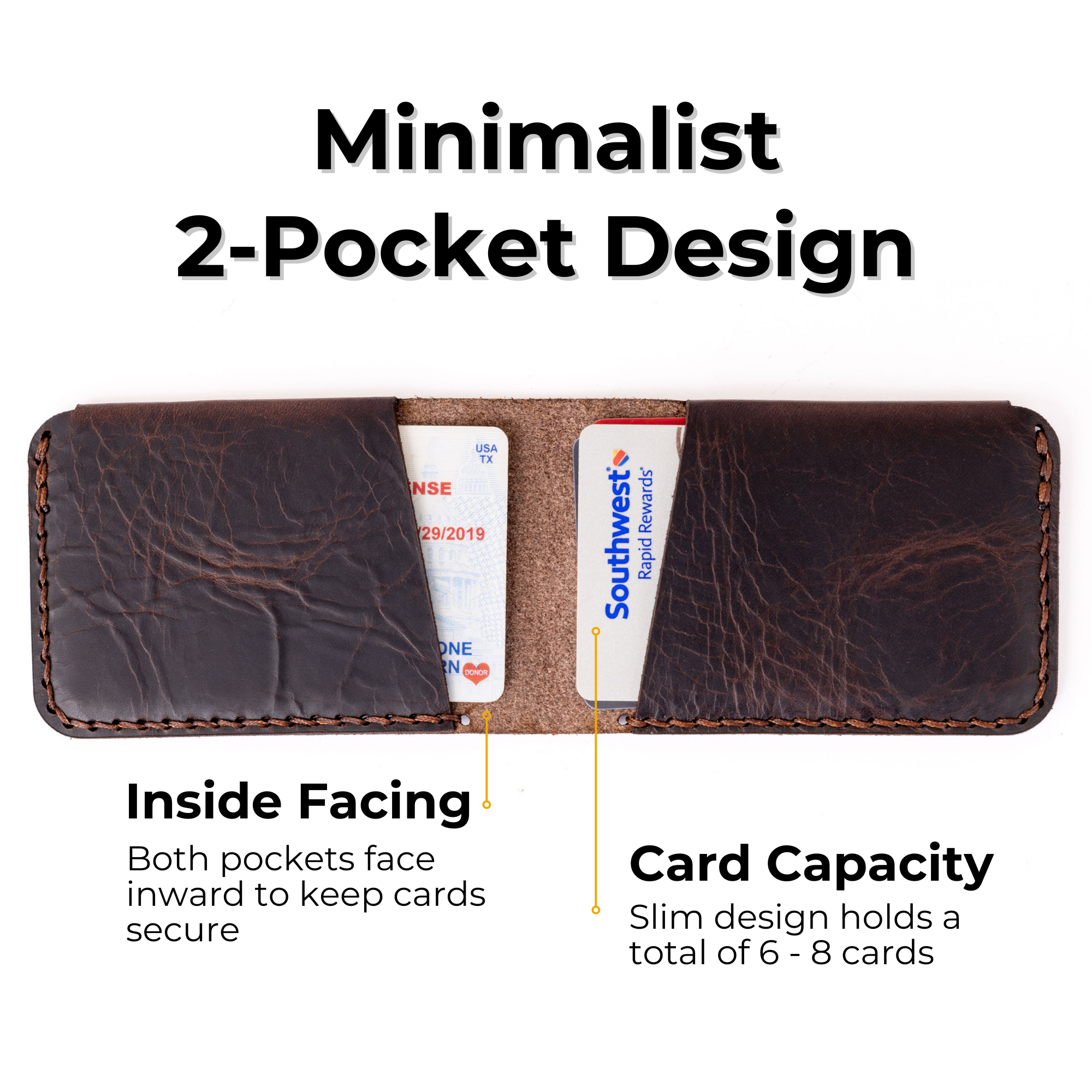Bandera Folded 2-Pocket Leather Wallet