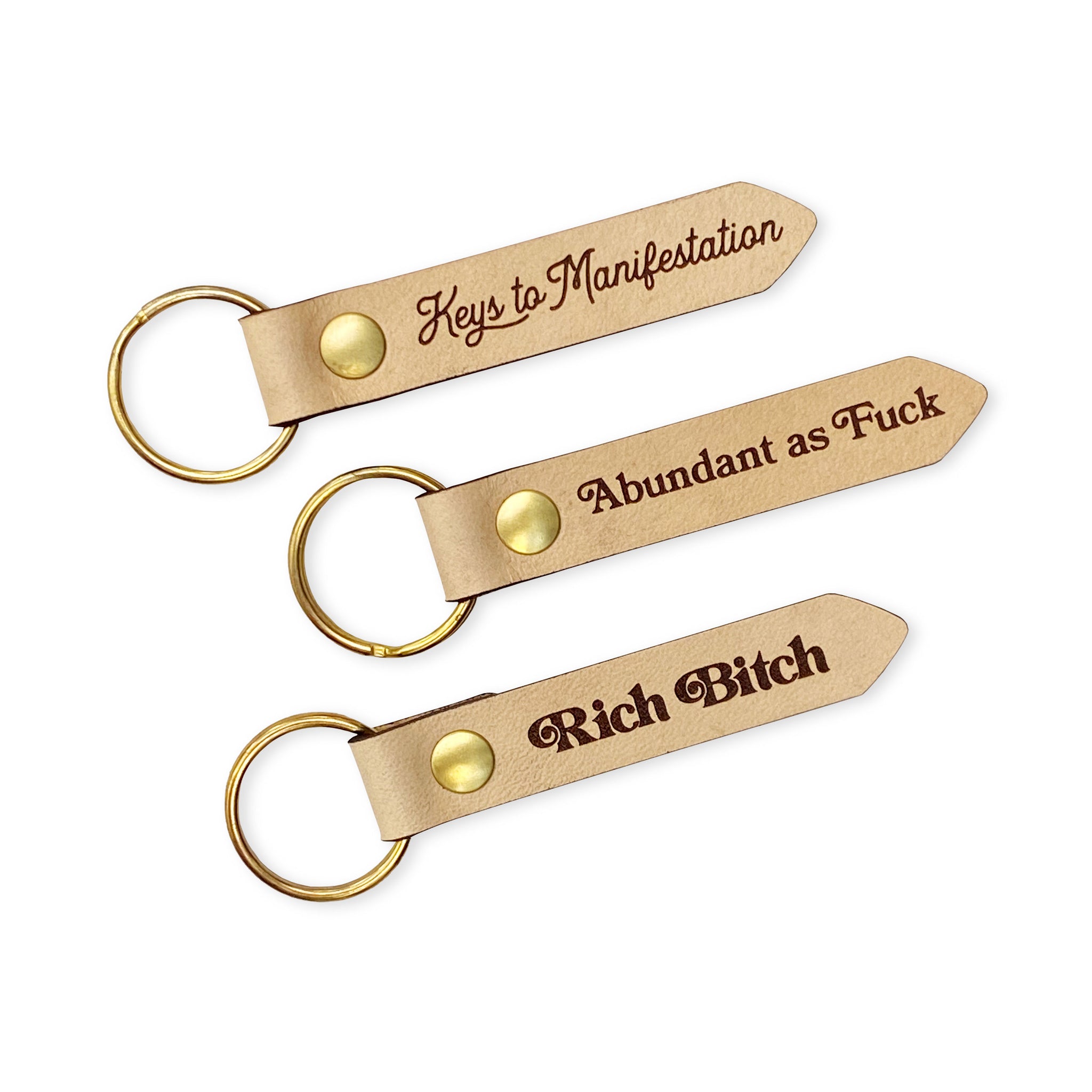 Keys to Manifestation Leather Keychain Flags