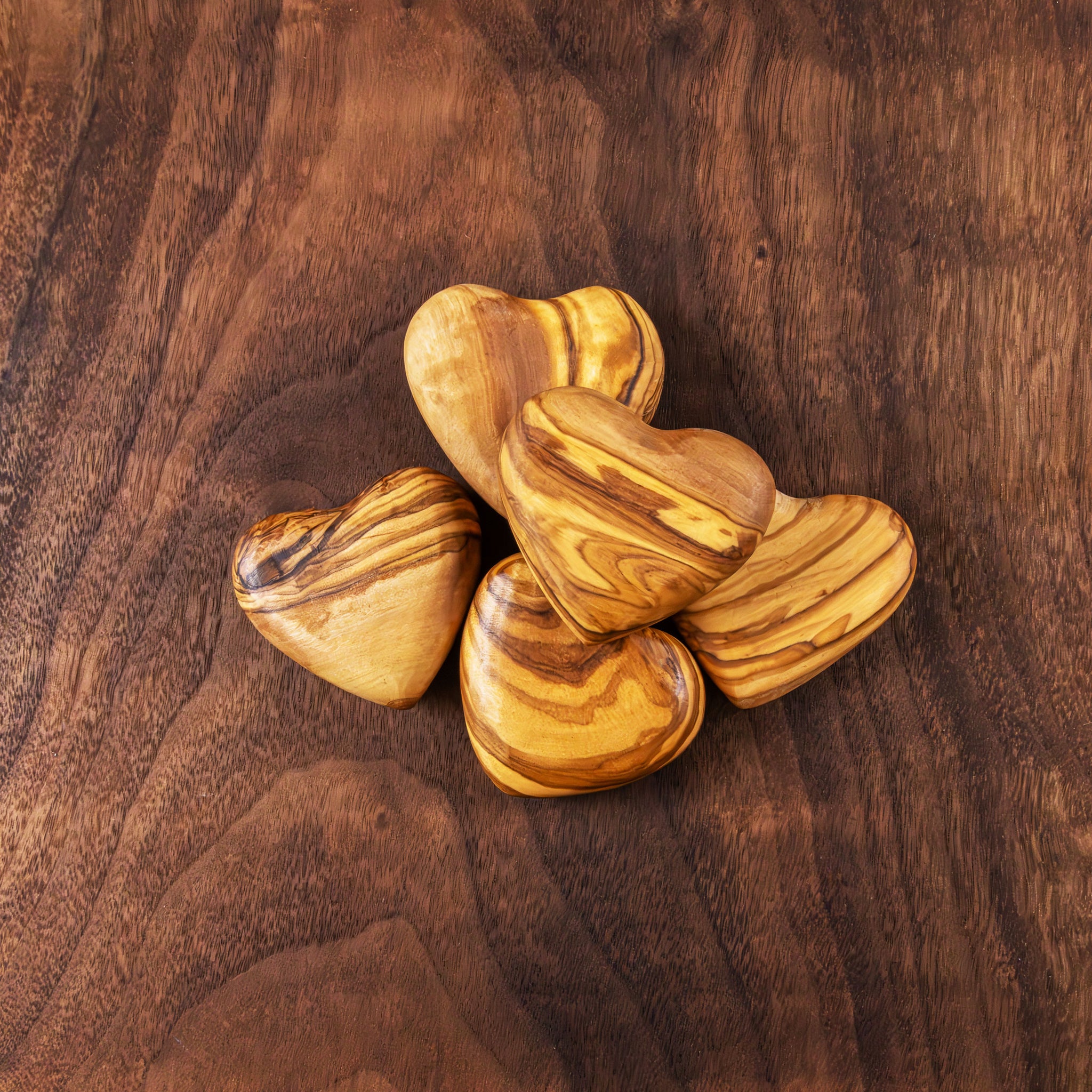 Wooden Olive Worry Heart