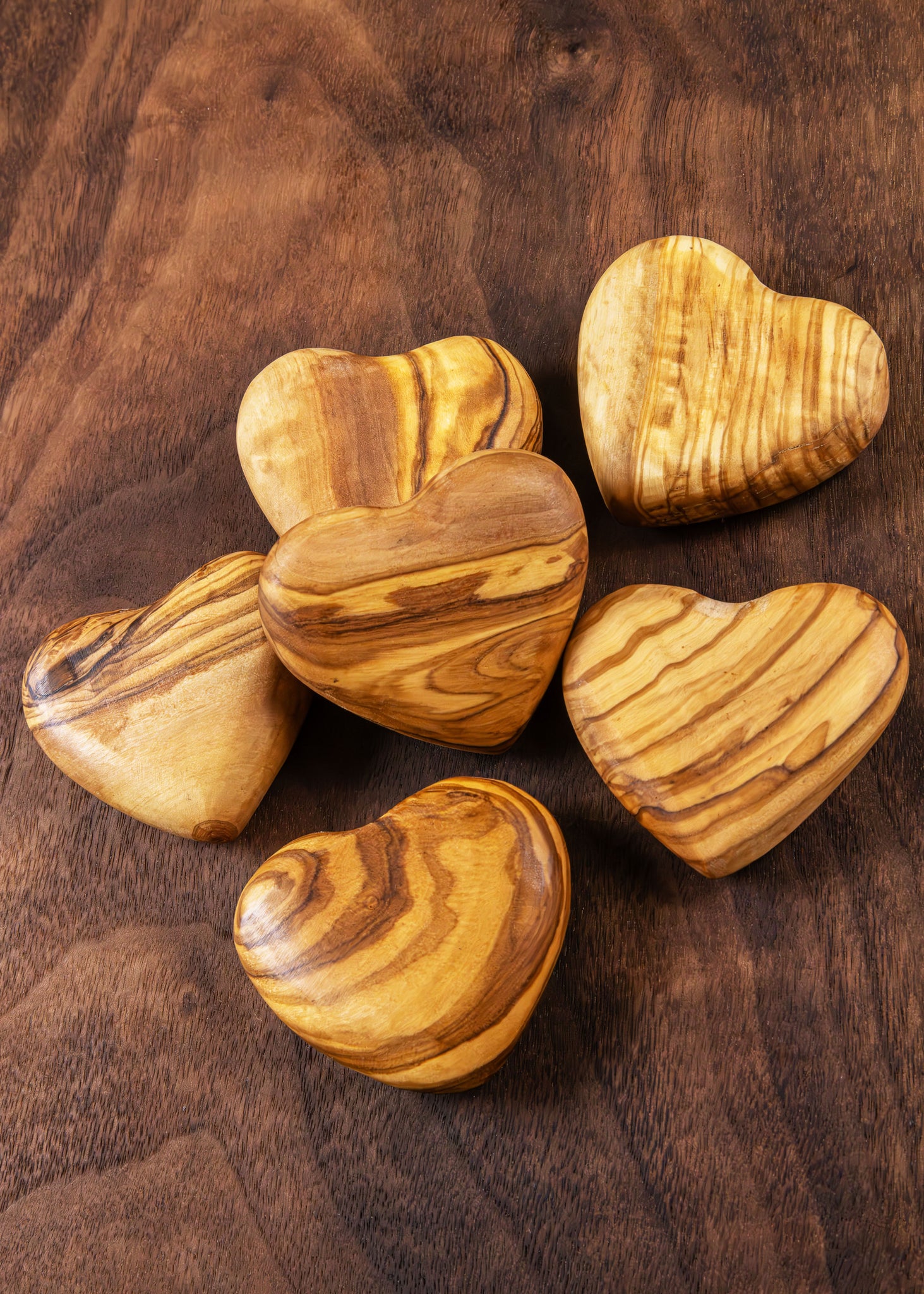 Wooden Olive Worry Heart