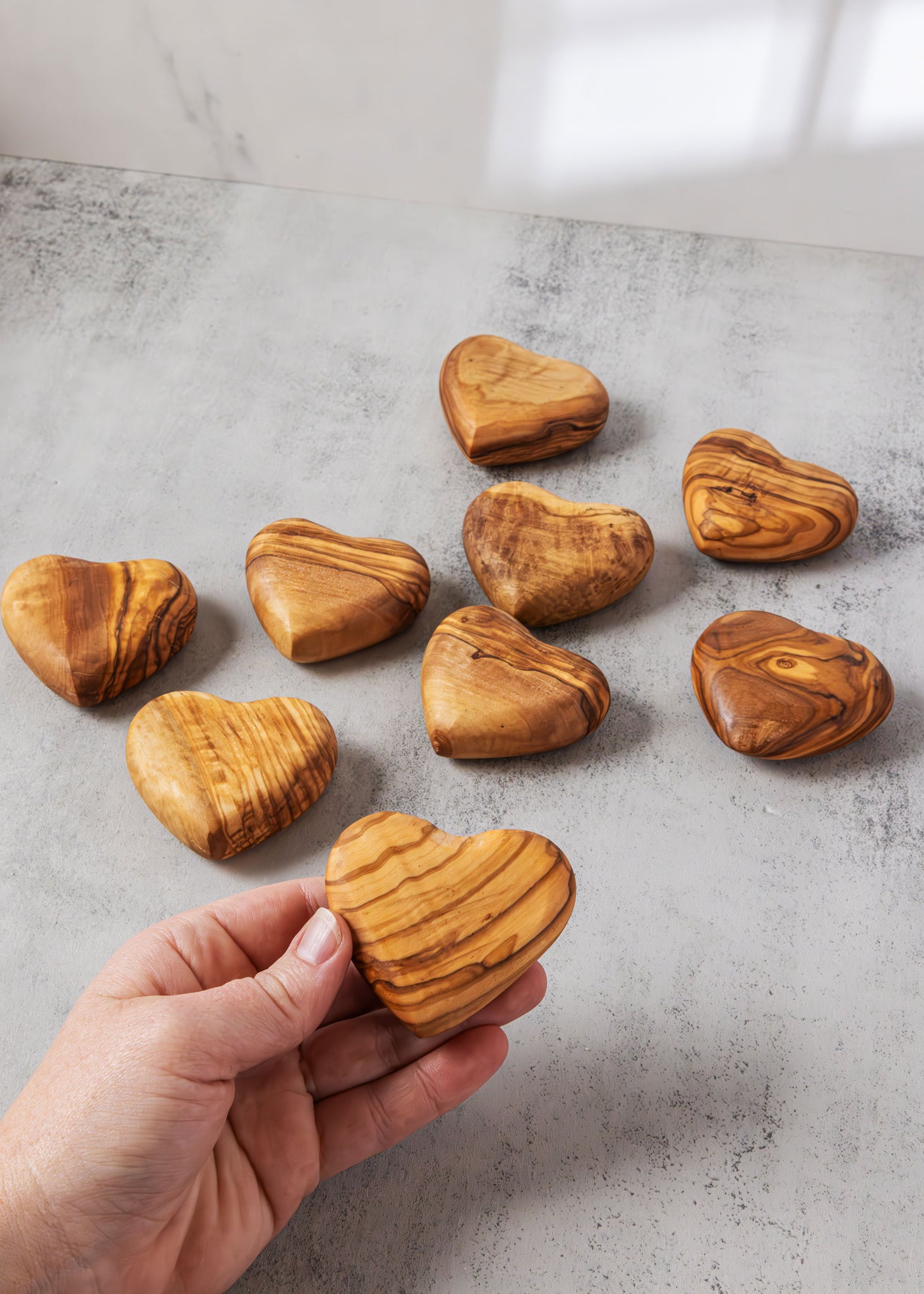 Wooden Olive Worry Heart