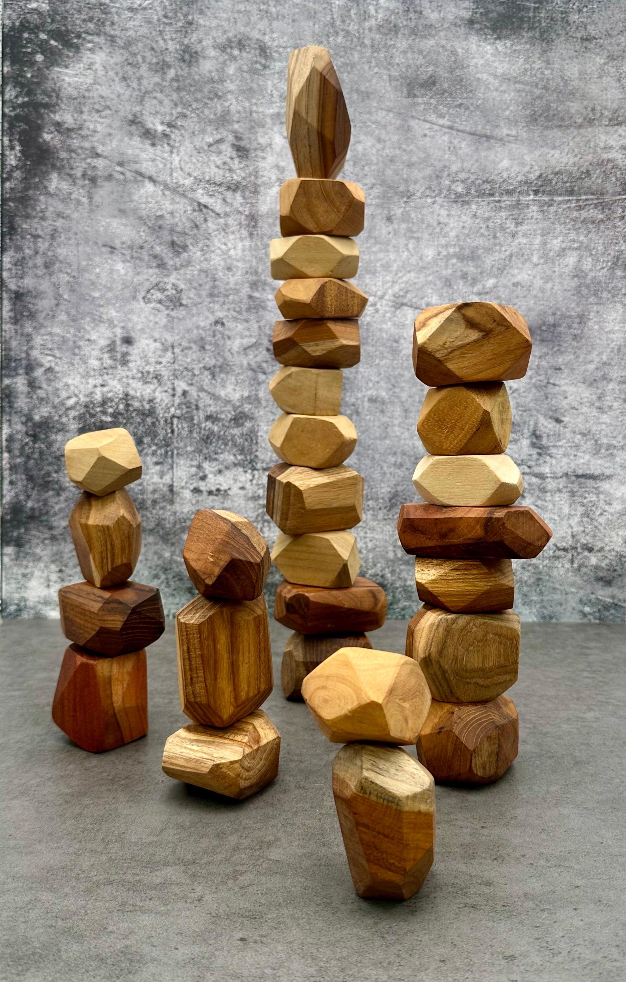 Stacking Rocks Centerpieces Wooden Stacking Rocks – Espacio Handmade
