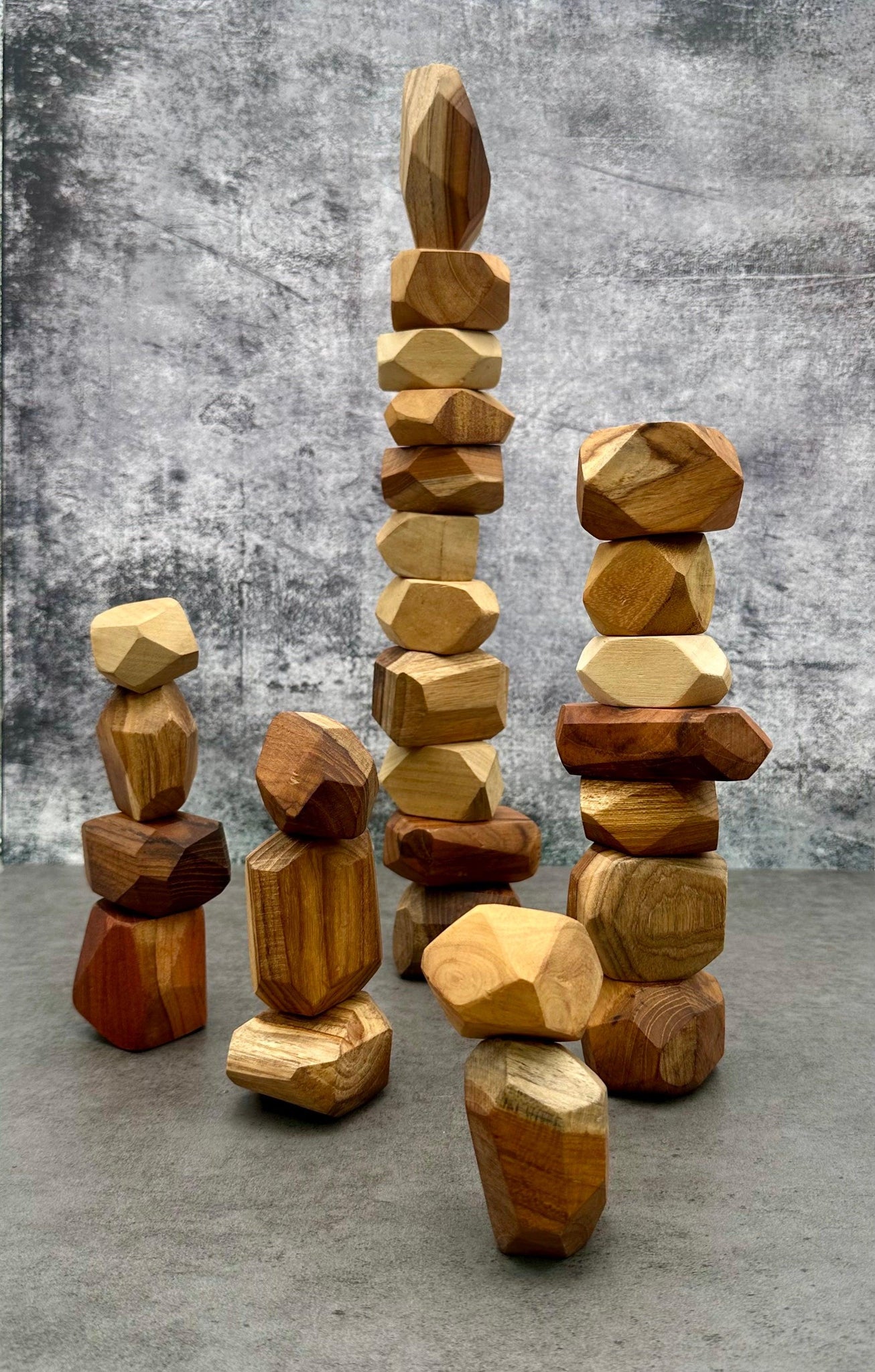 Stacking Oval Rocks Wooden Stacking Rocks – Espacio Handmade