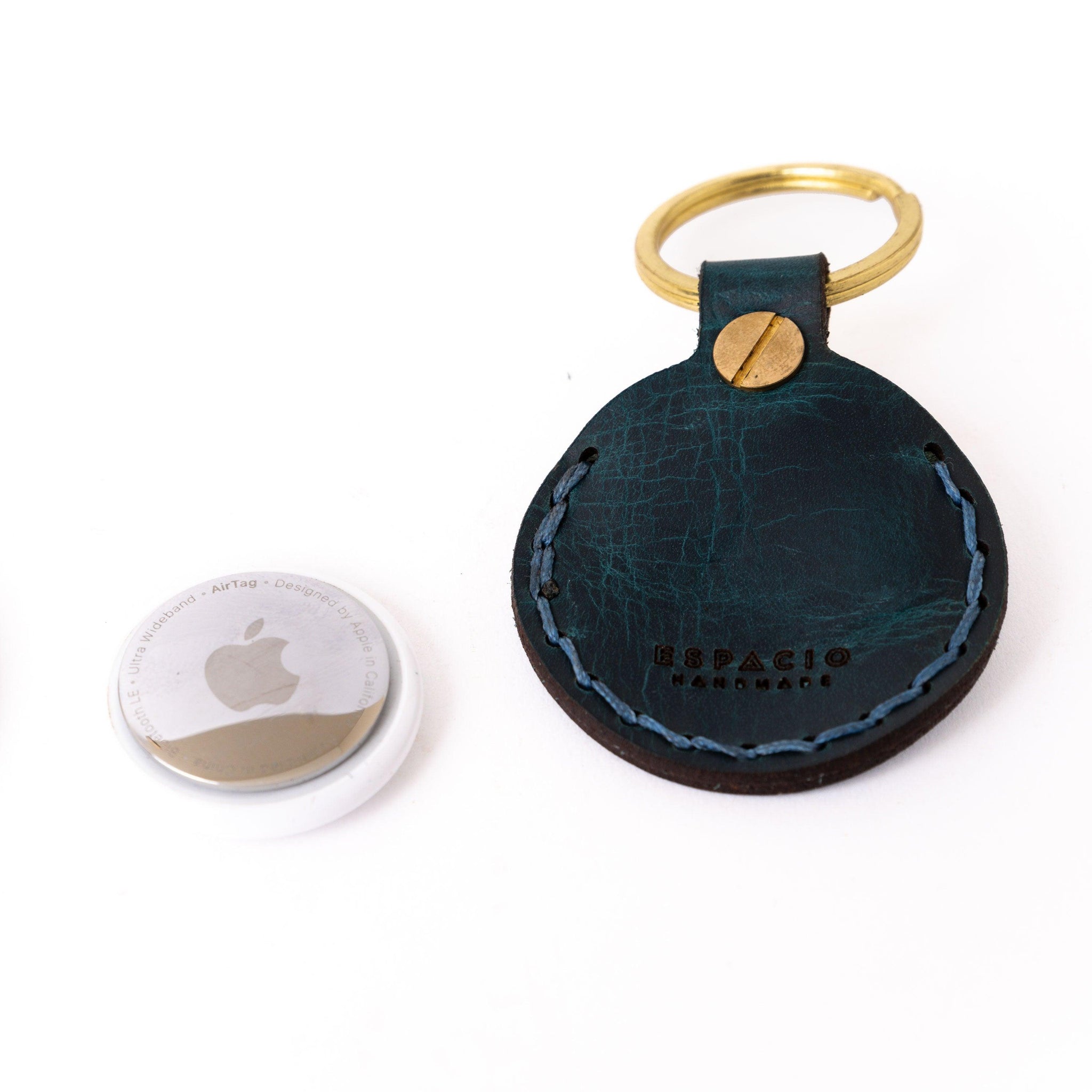 Leather AirTag Pouch Keychain