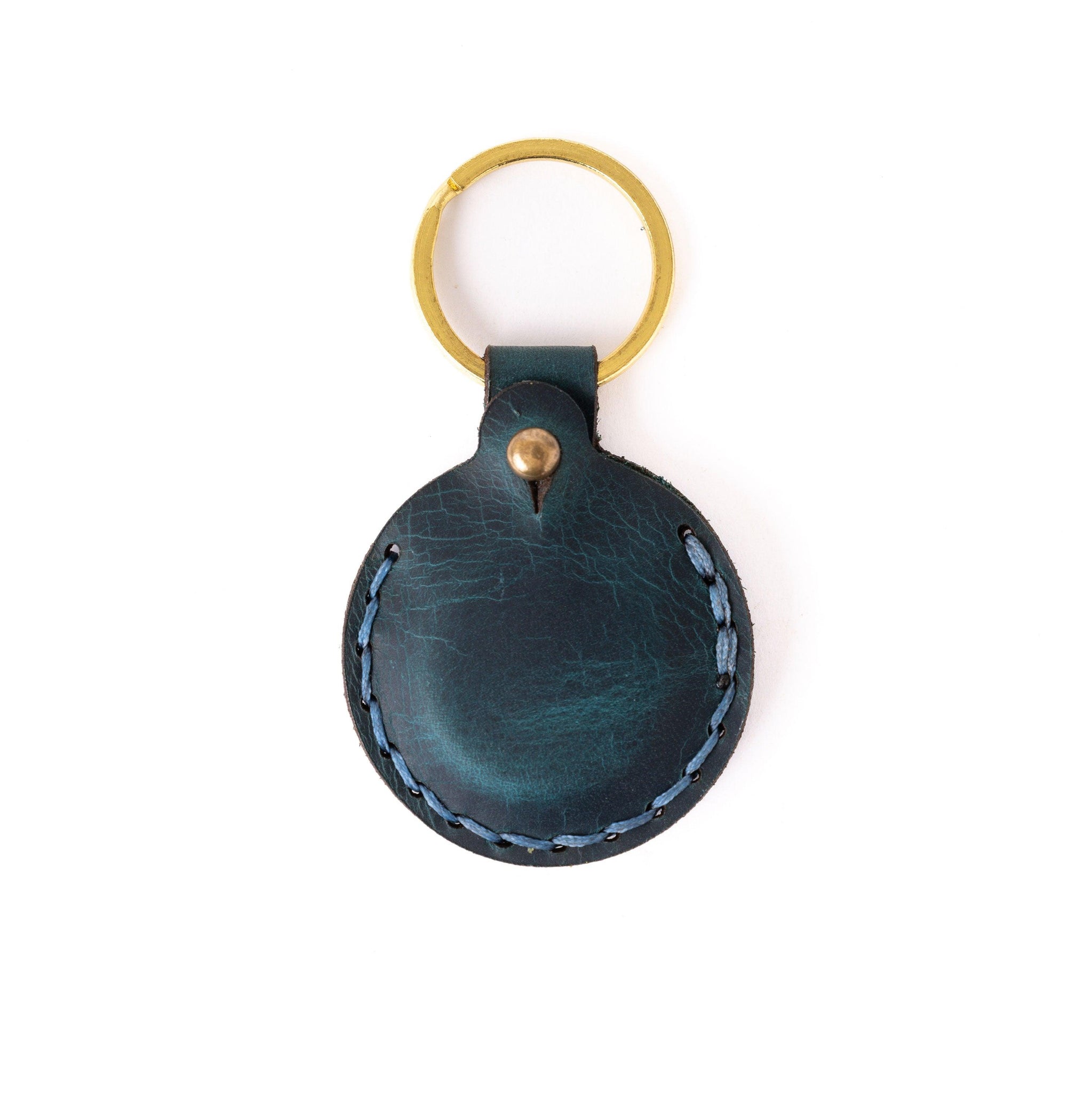 Leather AirTag Pouch Keychain