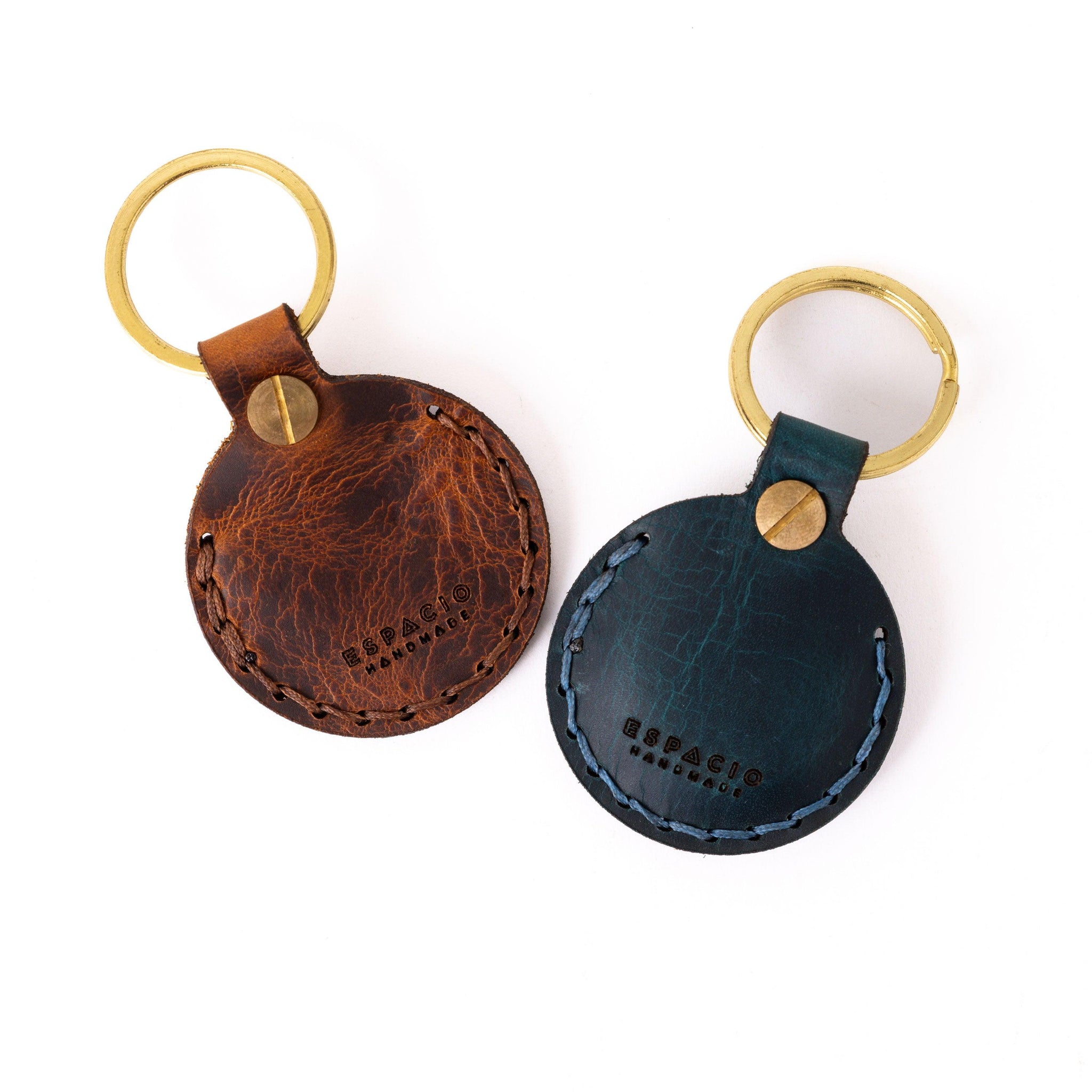 Leather AirTag Pouch Keychain