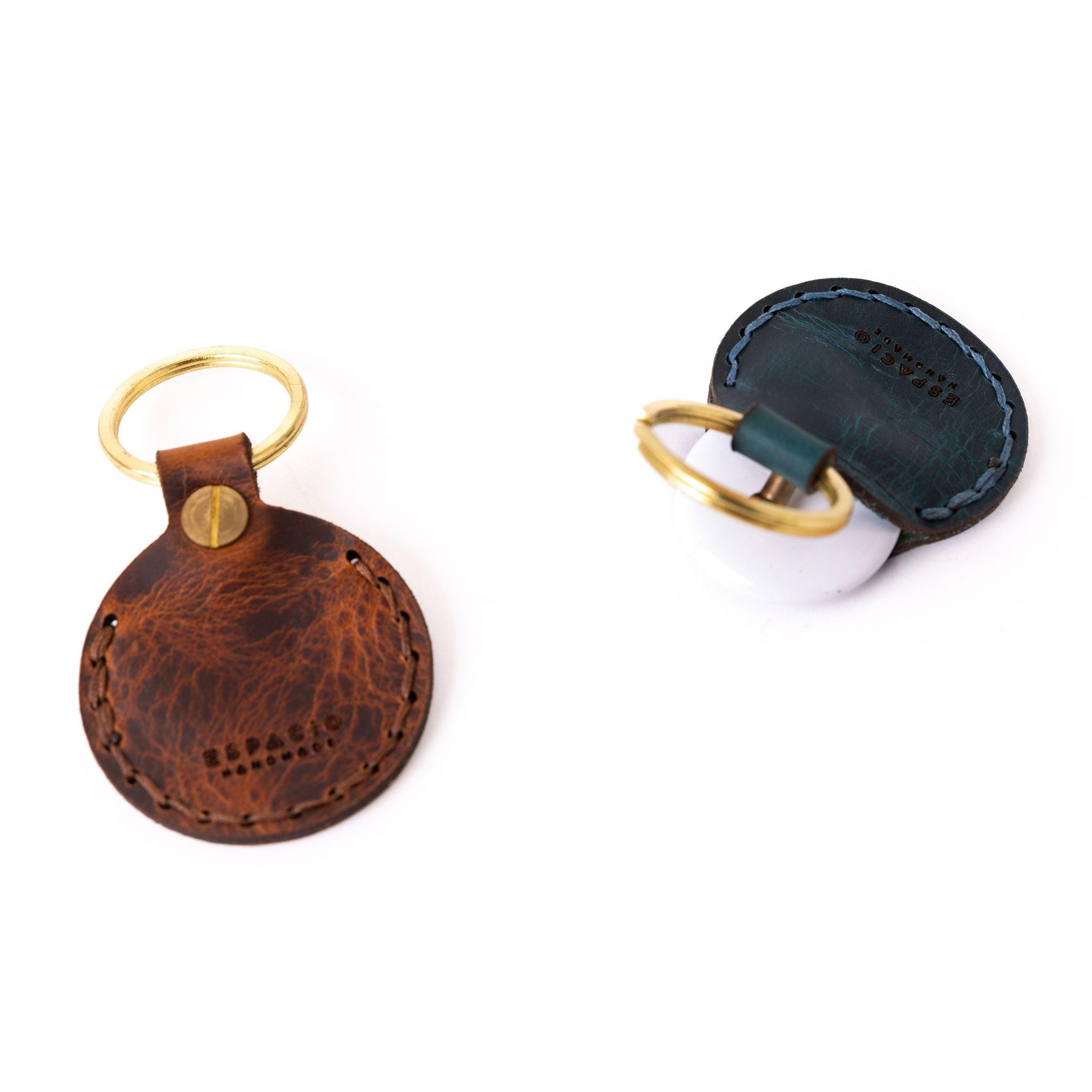 Leather AirTag Pouch Keychain