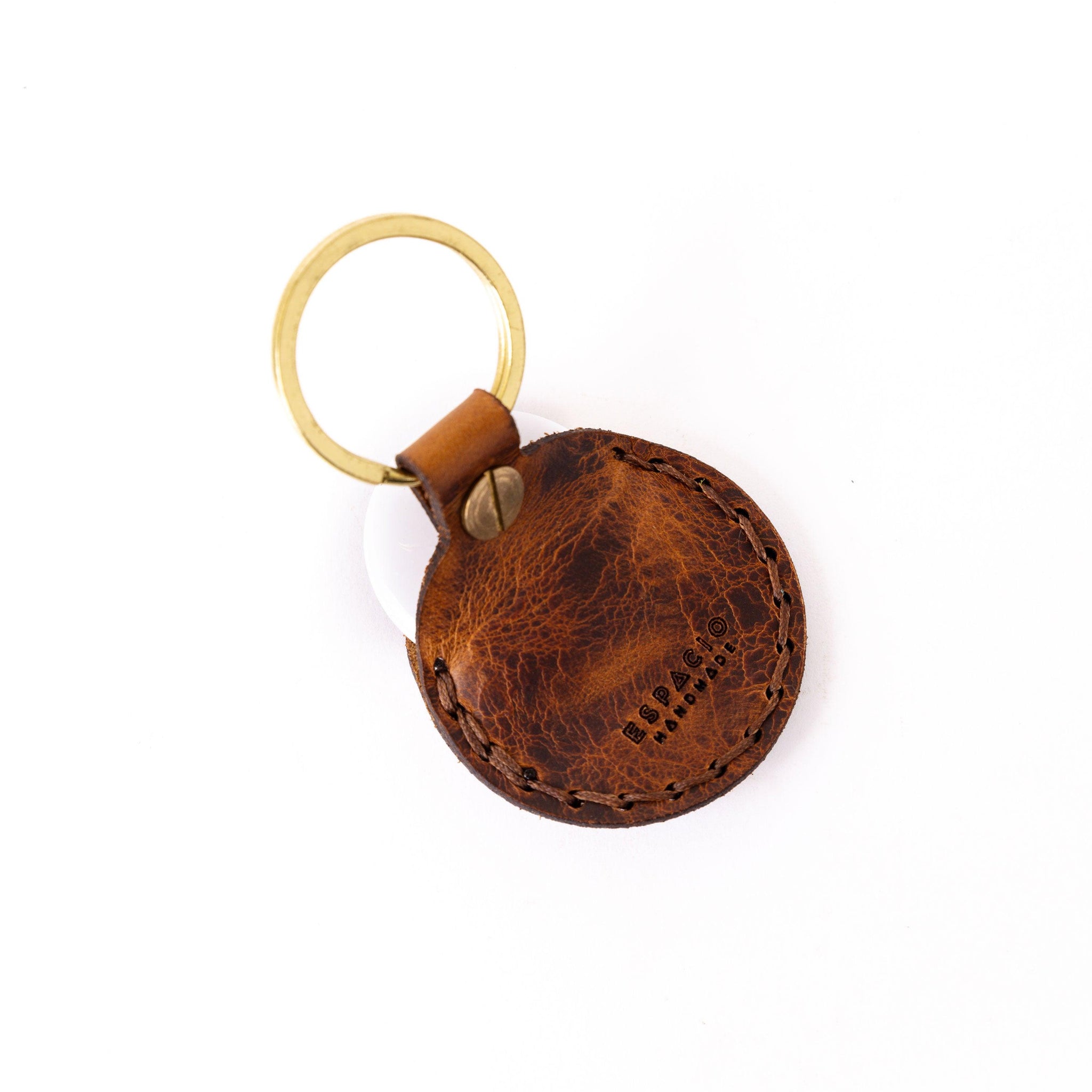 Leather AirTag Pouch Keychain