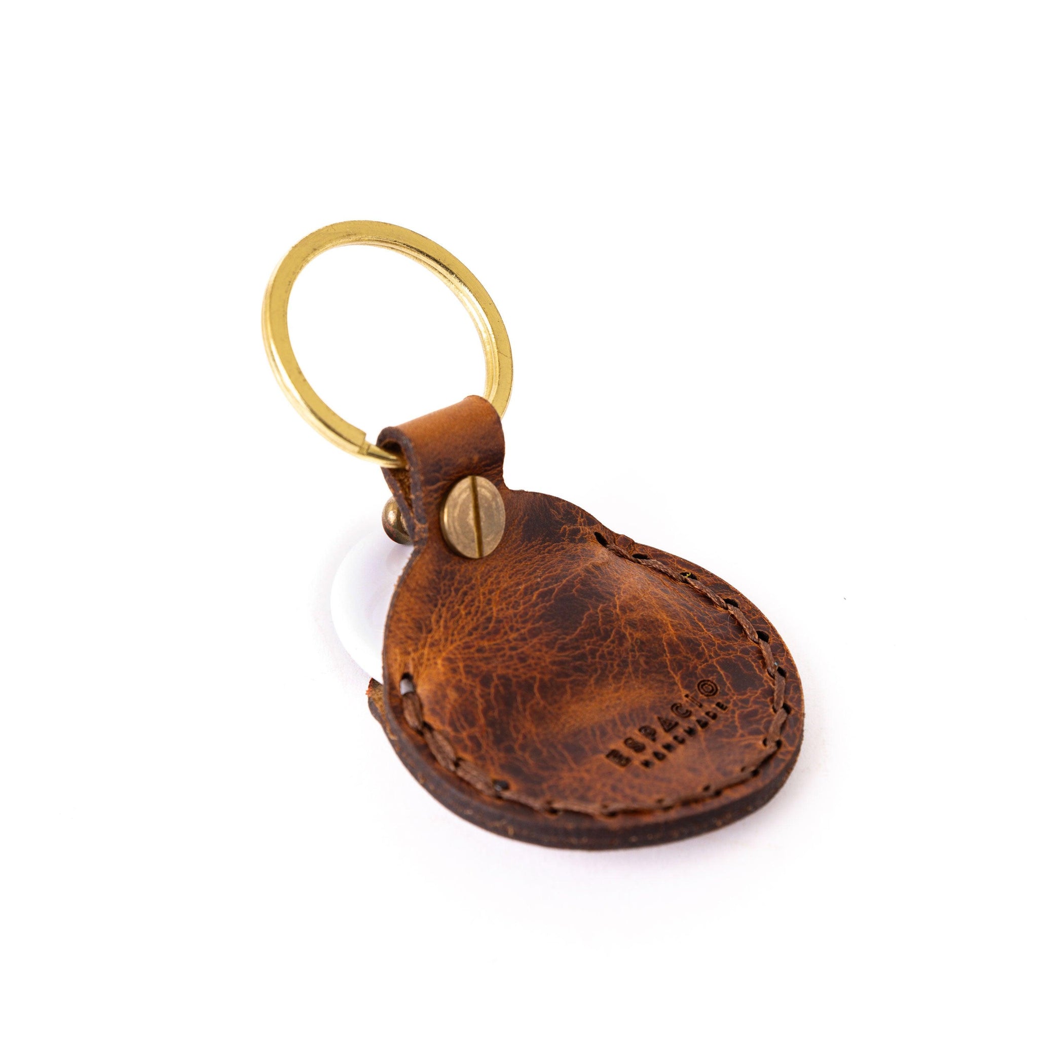 Leather AirTag Pouch Keychain