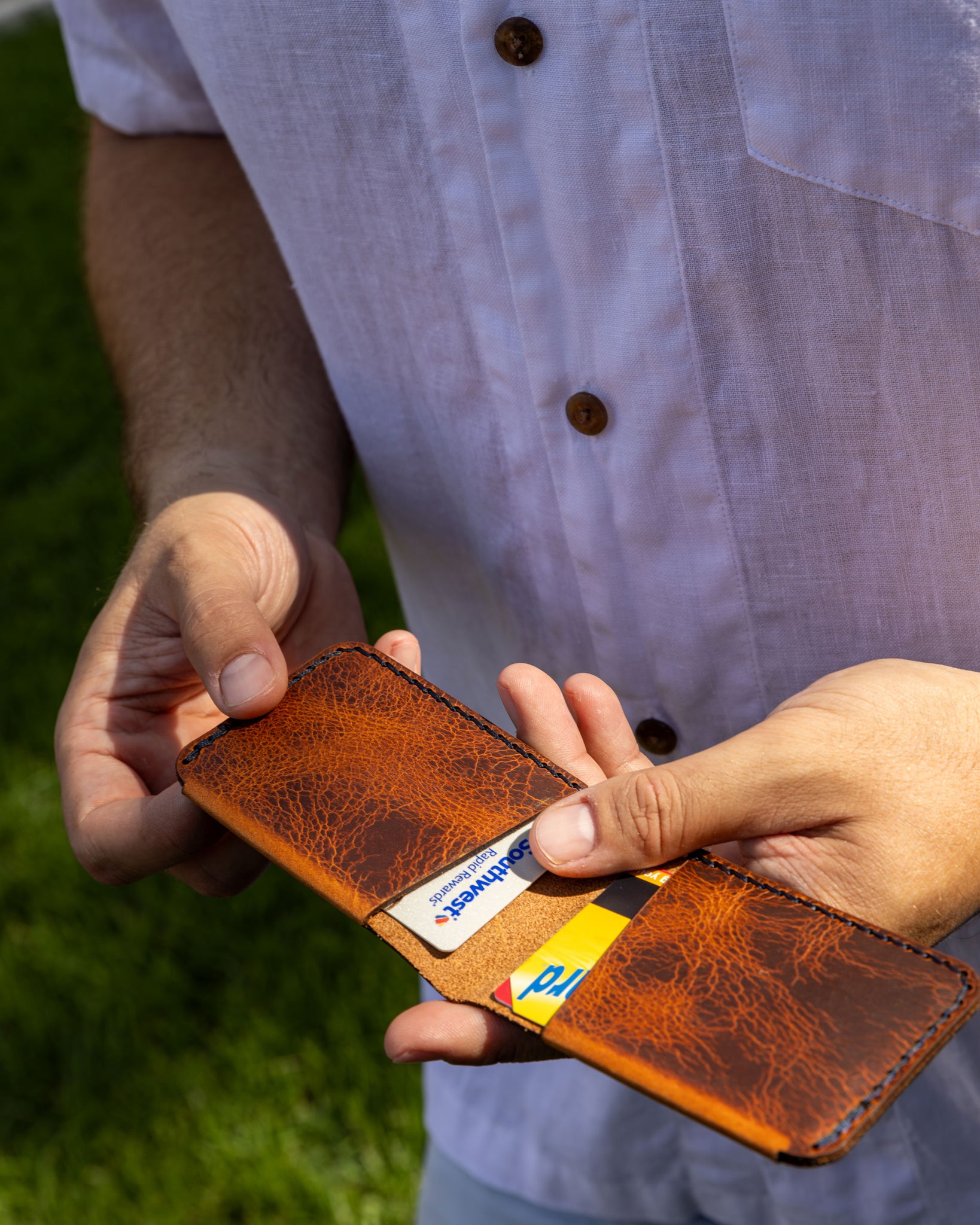 Bandera Folded 2-Pocket Leather Wallet
