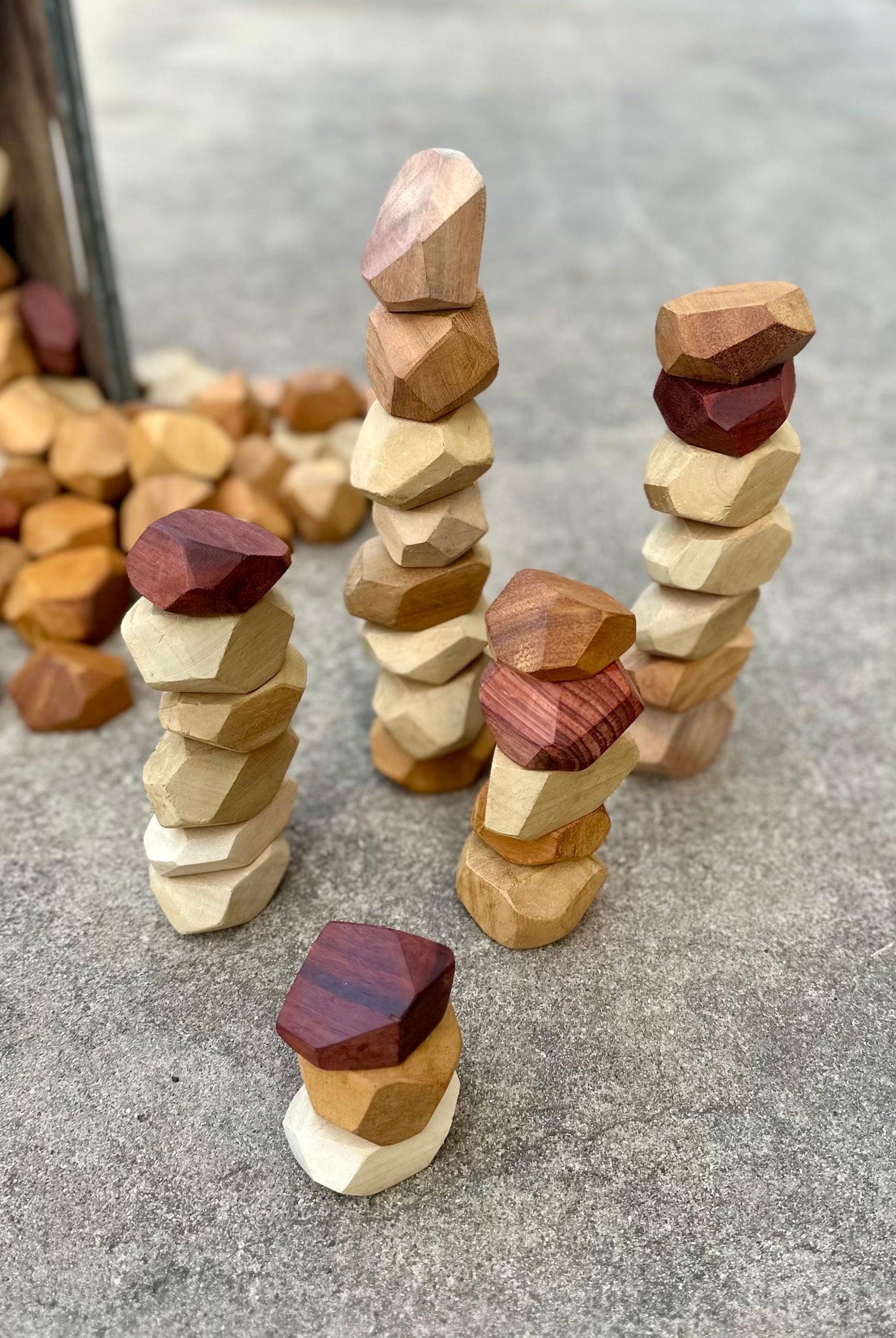 Wooden Stacking Rocks