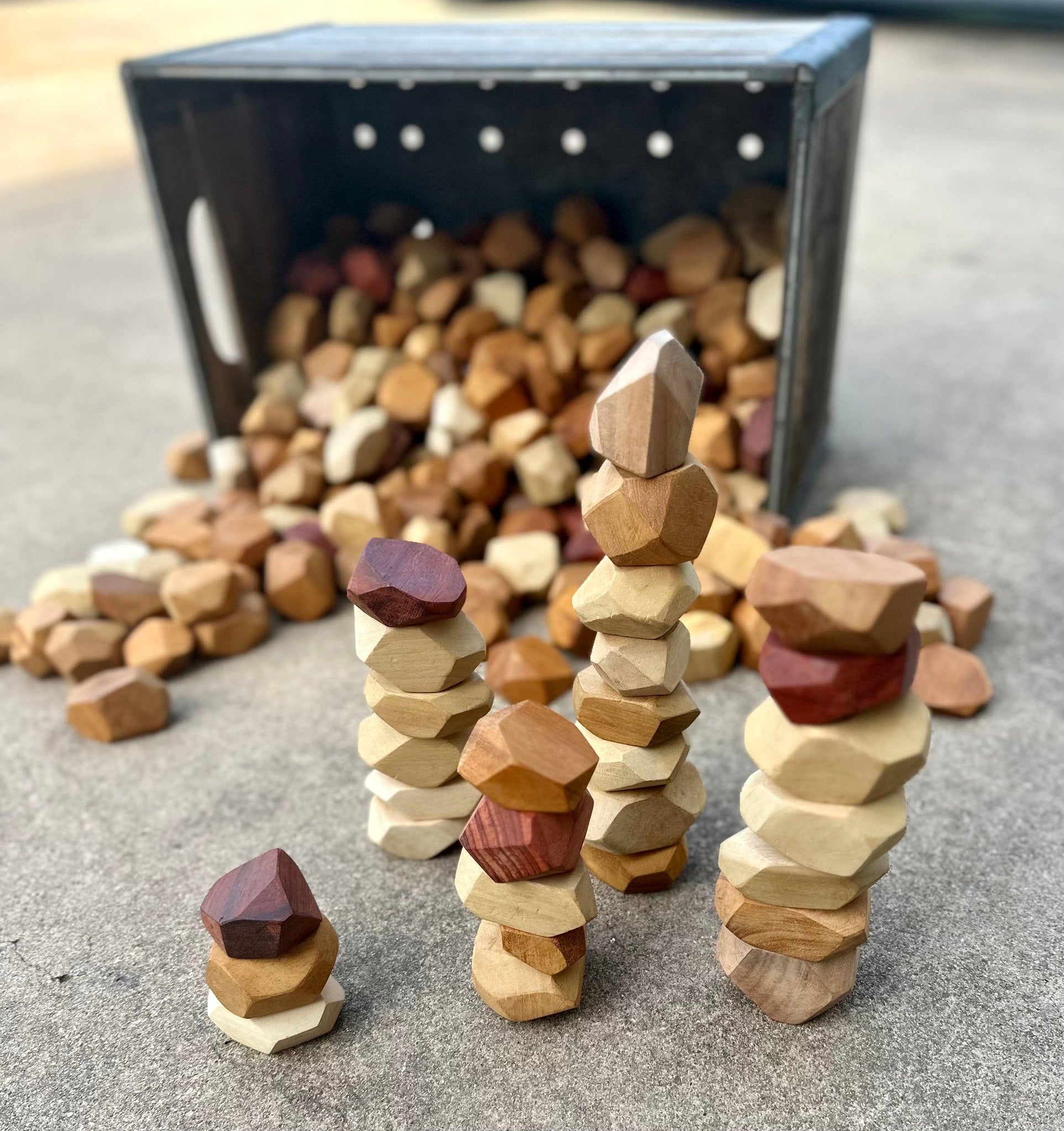 Stacking Oval Rocks Wooden Stacking Rocks – Espacio Handmade