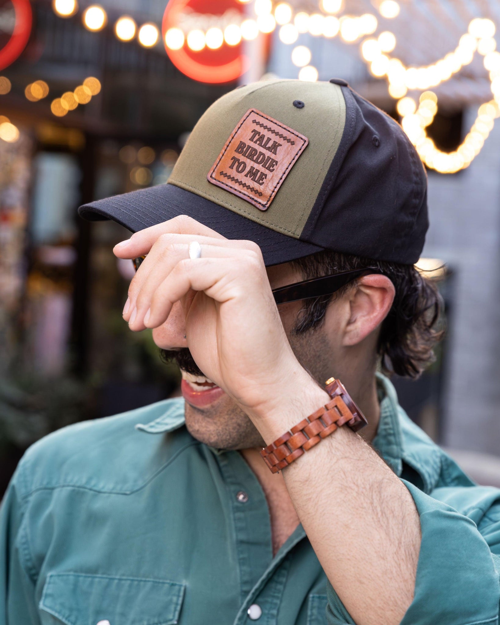 Talk Birdie to Me Hat with Leather Patch