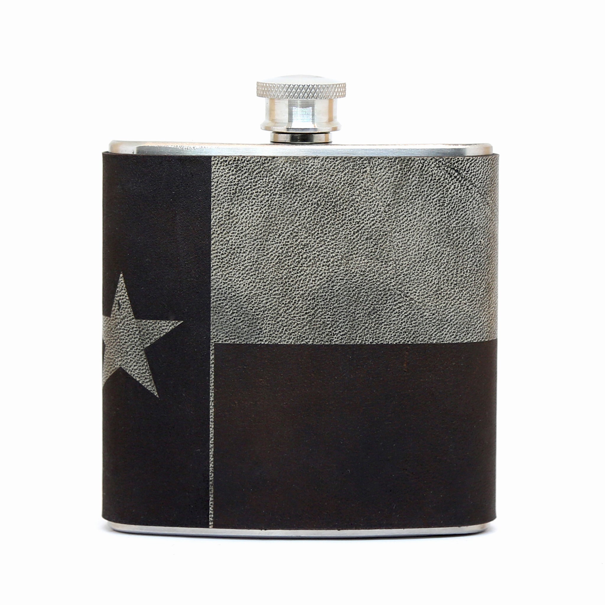 Texas Flag Leather Hip Flask