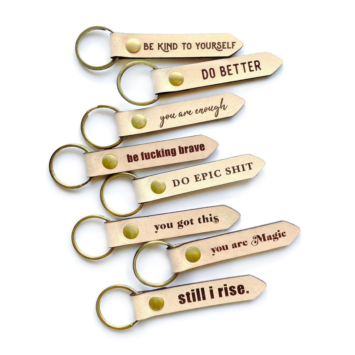 Aspirational Leather Statement Keychain – Espacio Handmade