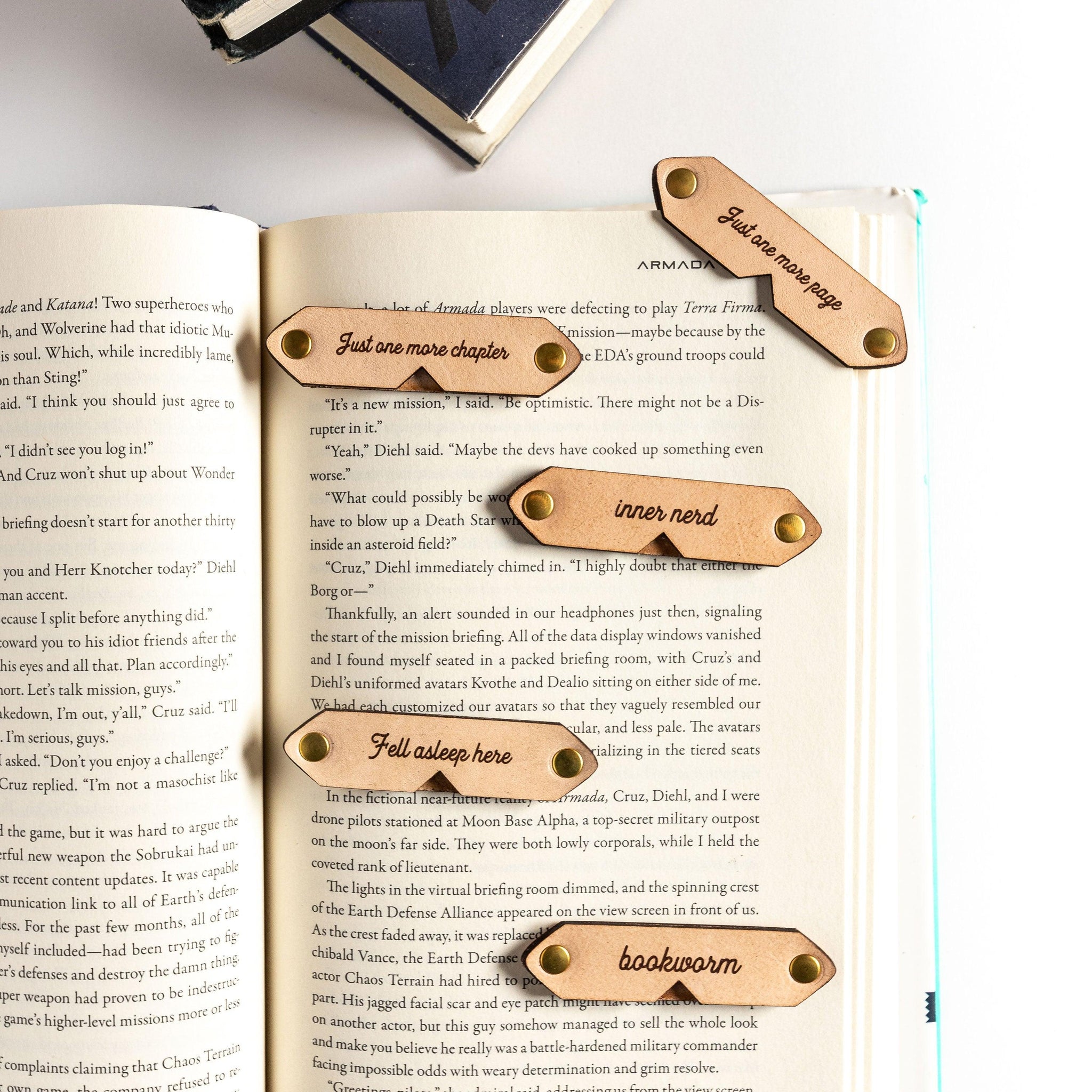 Manifest that Shit Corner Leather Bookmark - Espacio Handmade