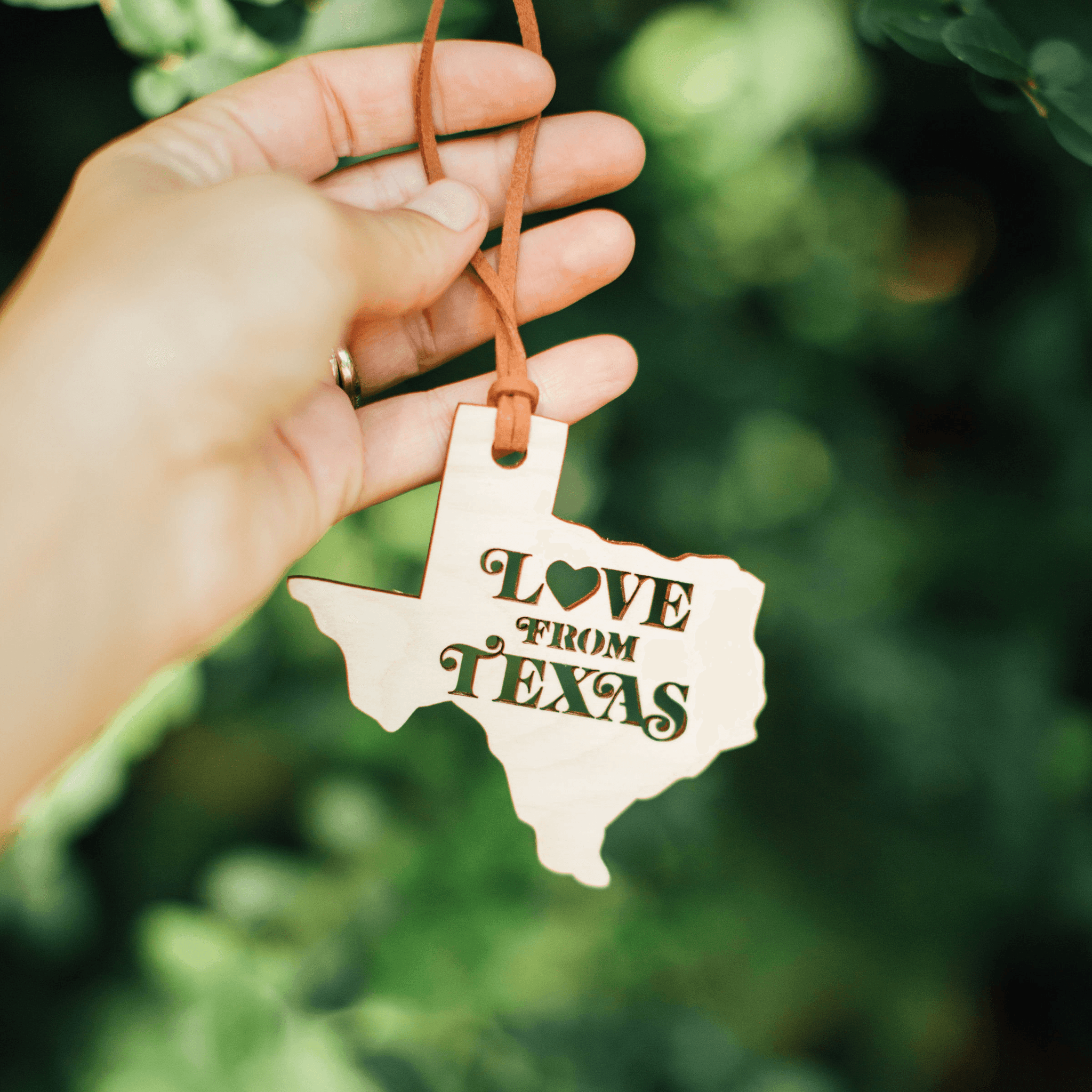 Love From Texas Ornament, Texas Statement Ornament, Holiday Statement Ornament, Marriage Christmas Ornament, Statement Christmas Ornament, Personalized Wedding Ornament - Espacio Handmade