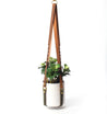 Braided Leather Hanging Planter - Espacio Handmade