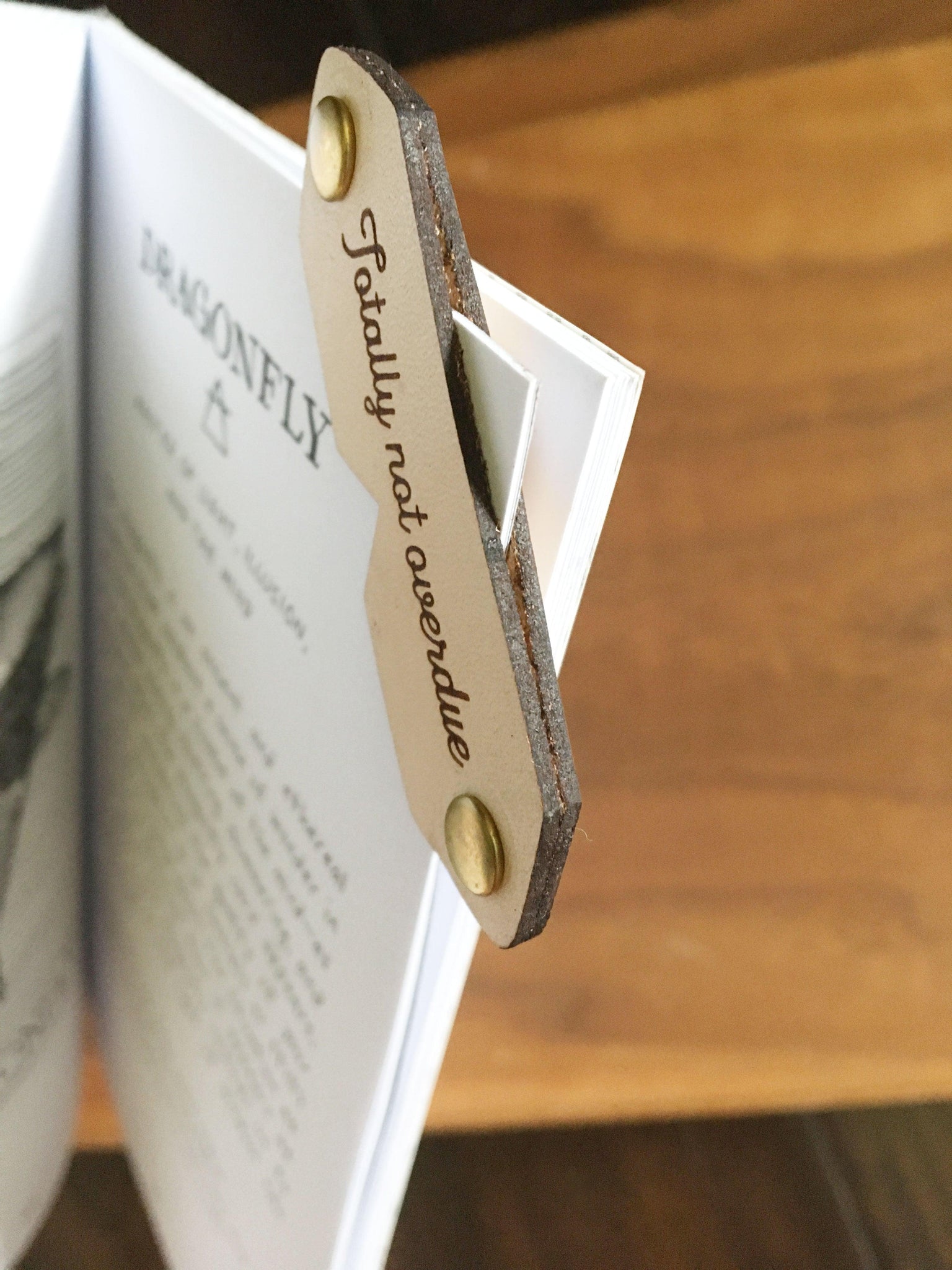 3 down forever to go – Corner Leather Bookmark - Espacio Handmade