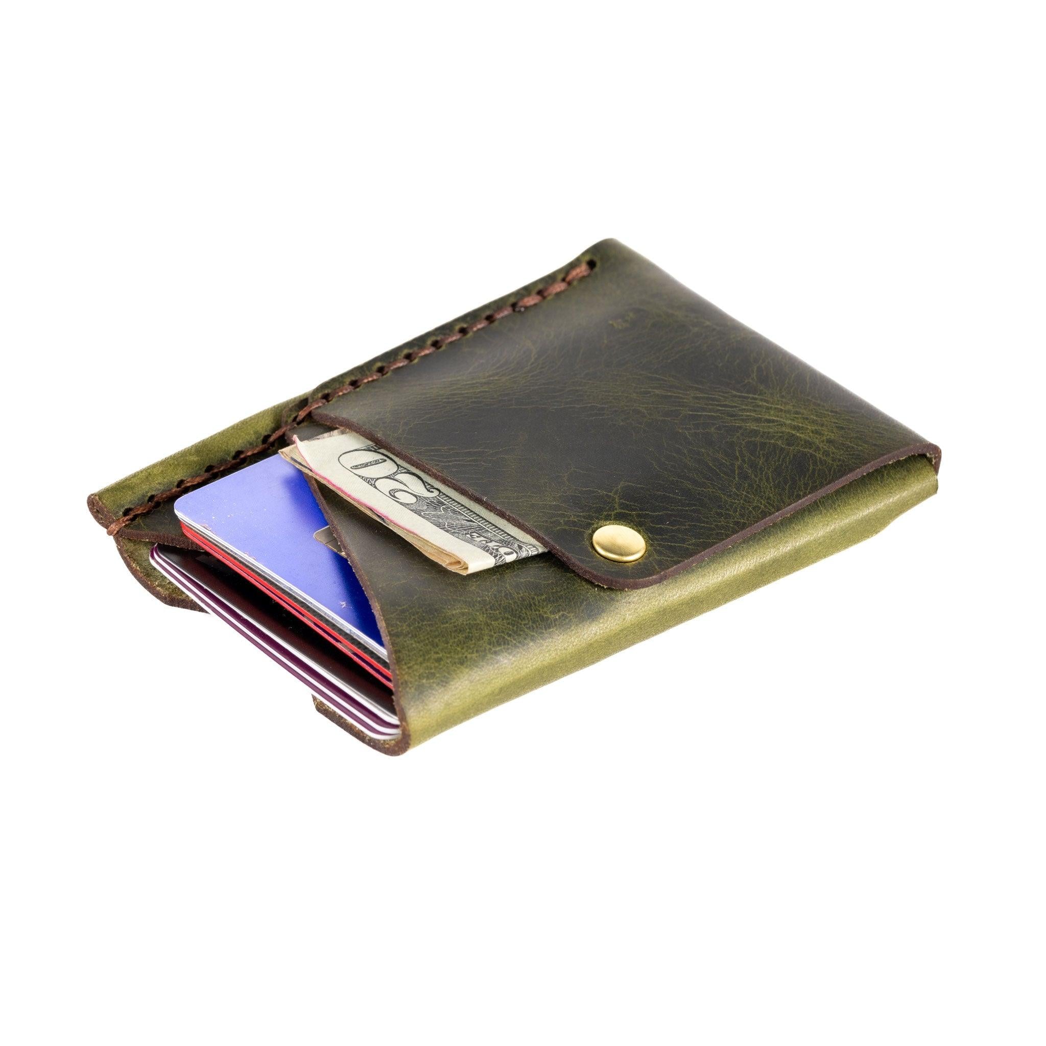 Big Spender Leather Wallet in Olive - Espacio Handmade