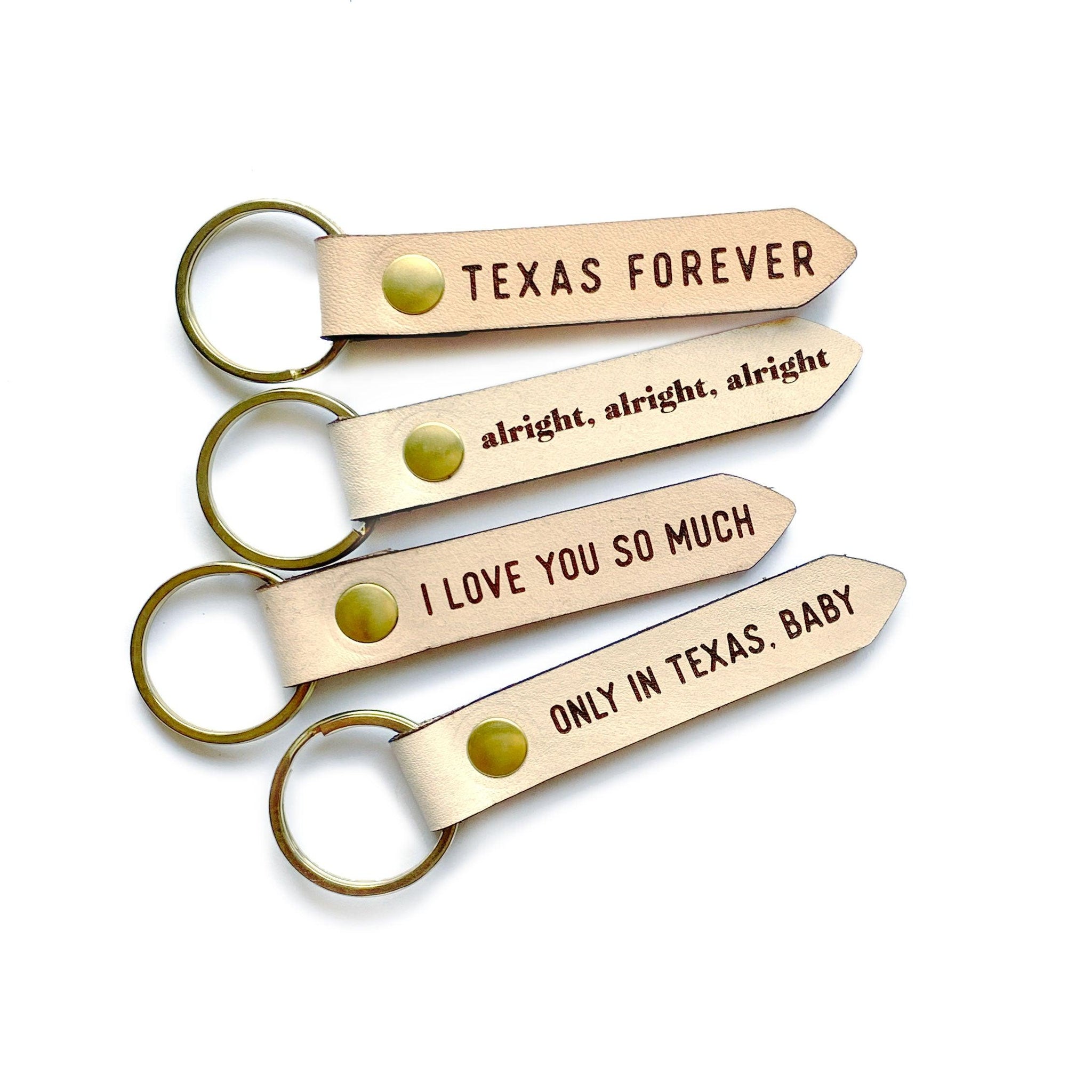 Texas Leather Statement Keychain