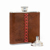 Personalized Engraved Leather Hip Flask - Espacio Handmade