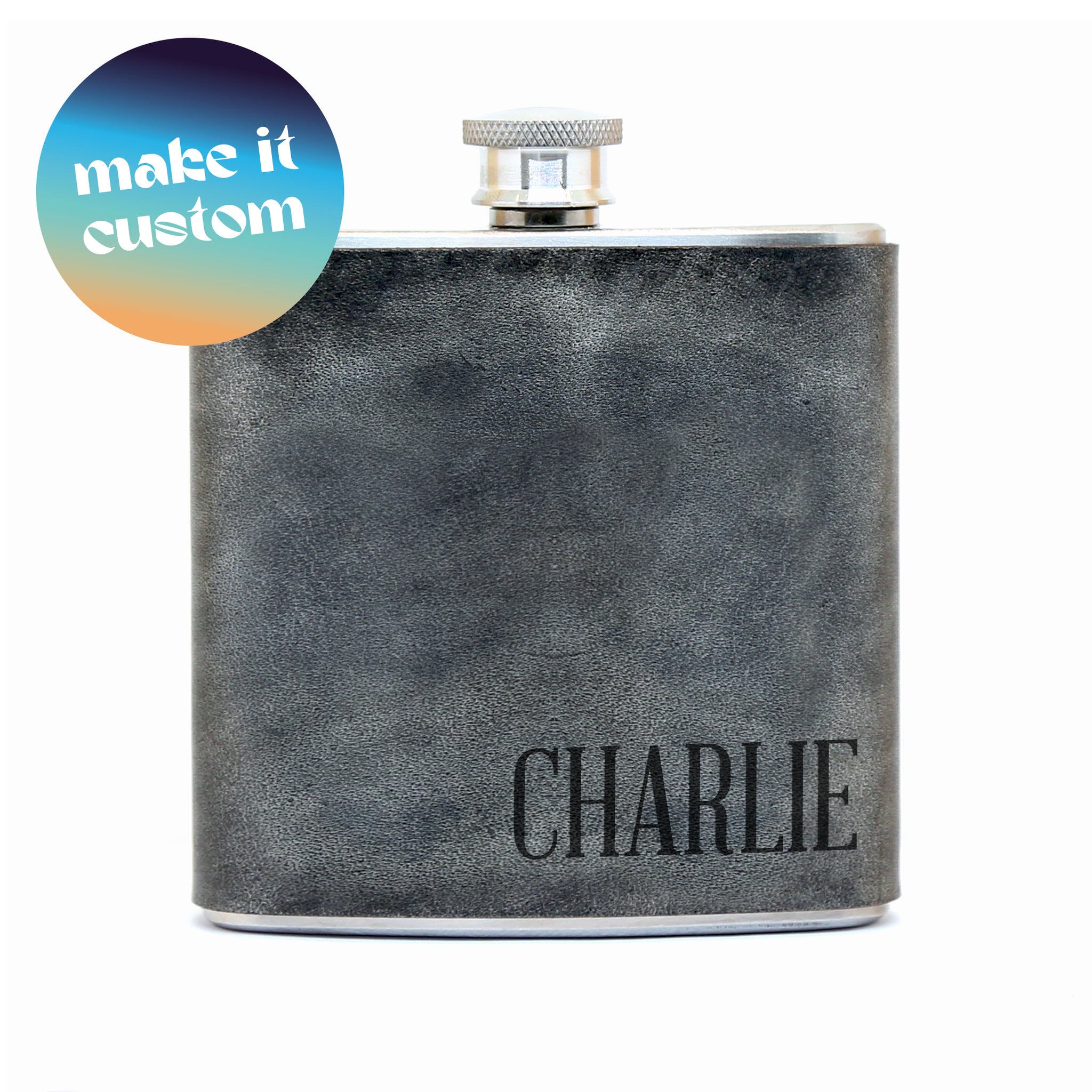 Personalized Engraved Leather Hip Flask