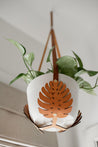 Monstera Leather Hanging Planter - Espacio Handmade