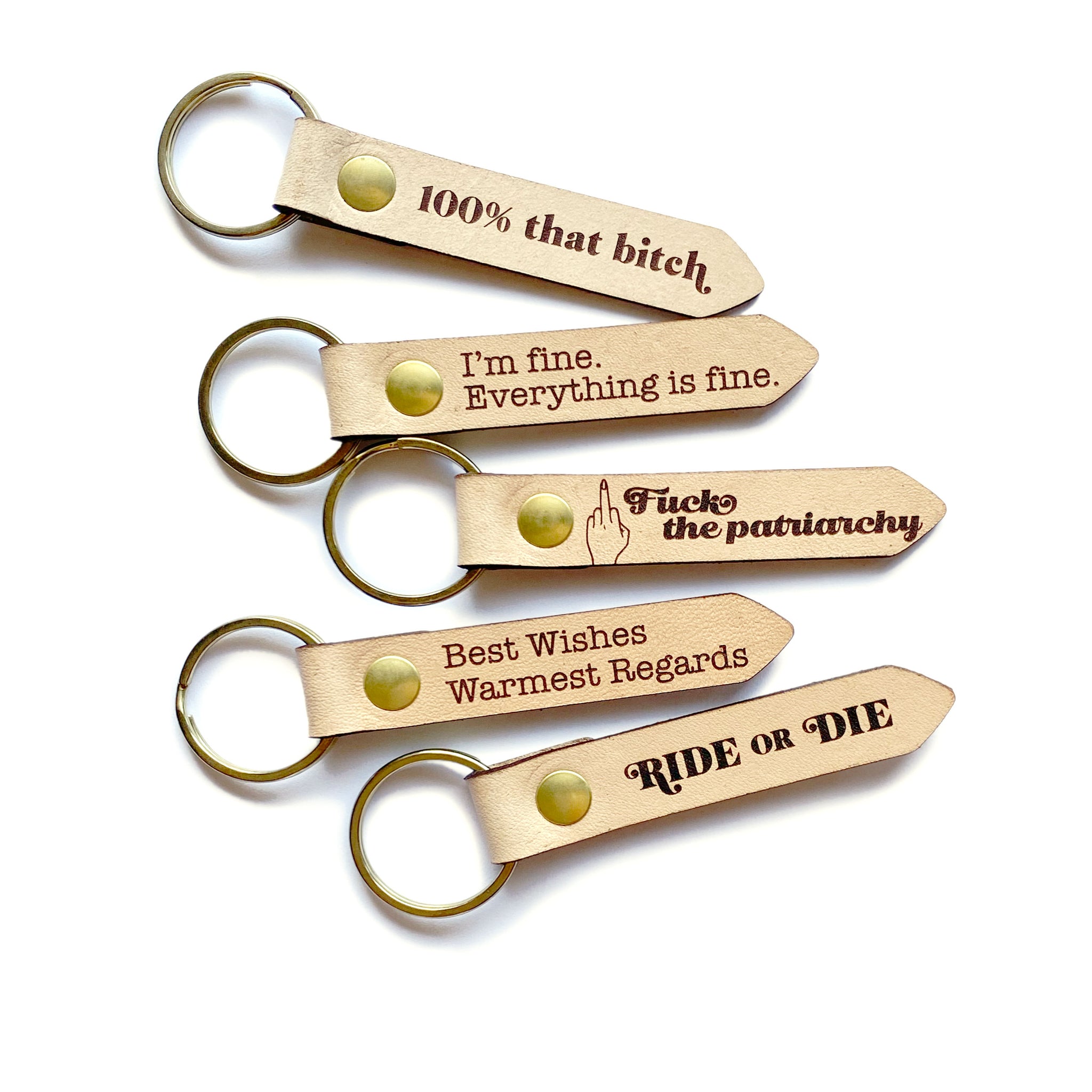 Pop Culture Leather Keychain Flags