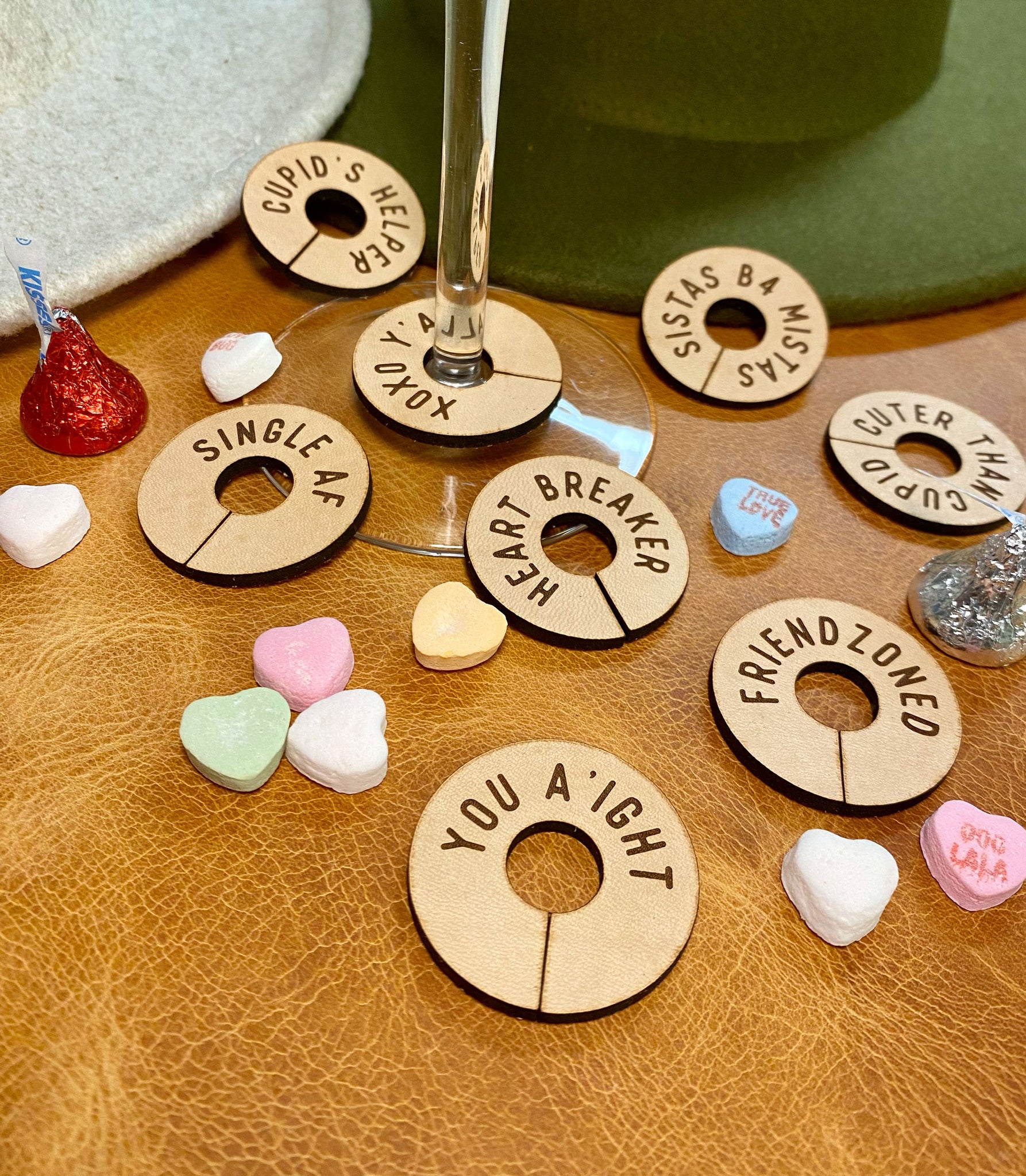 Valentines Day Wine Charms